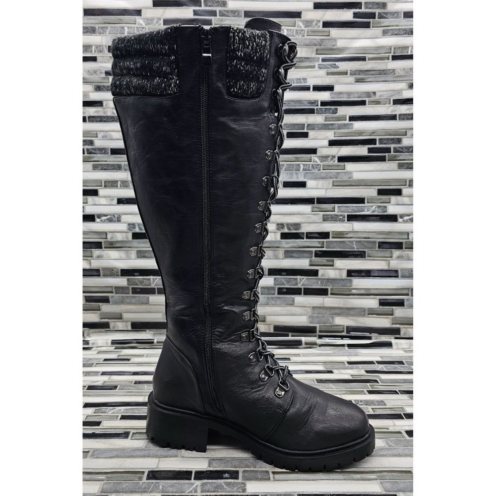 Torrid Black Lace-Up Heeled Boots
